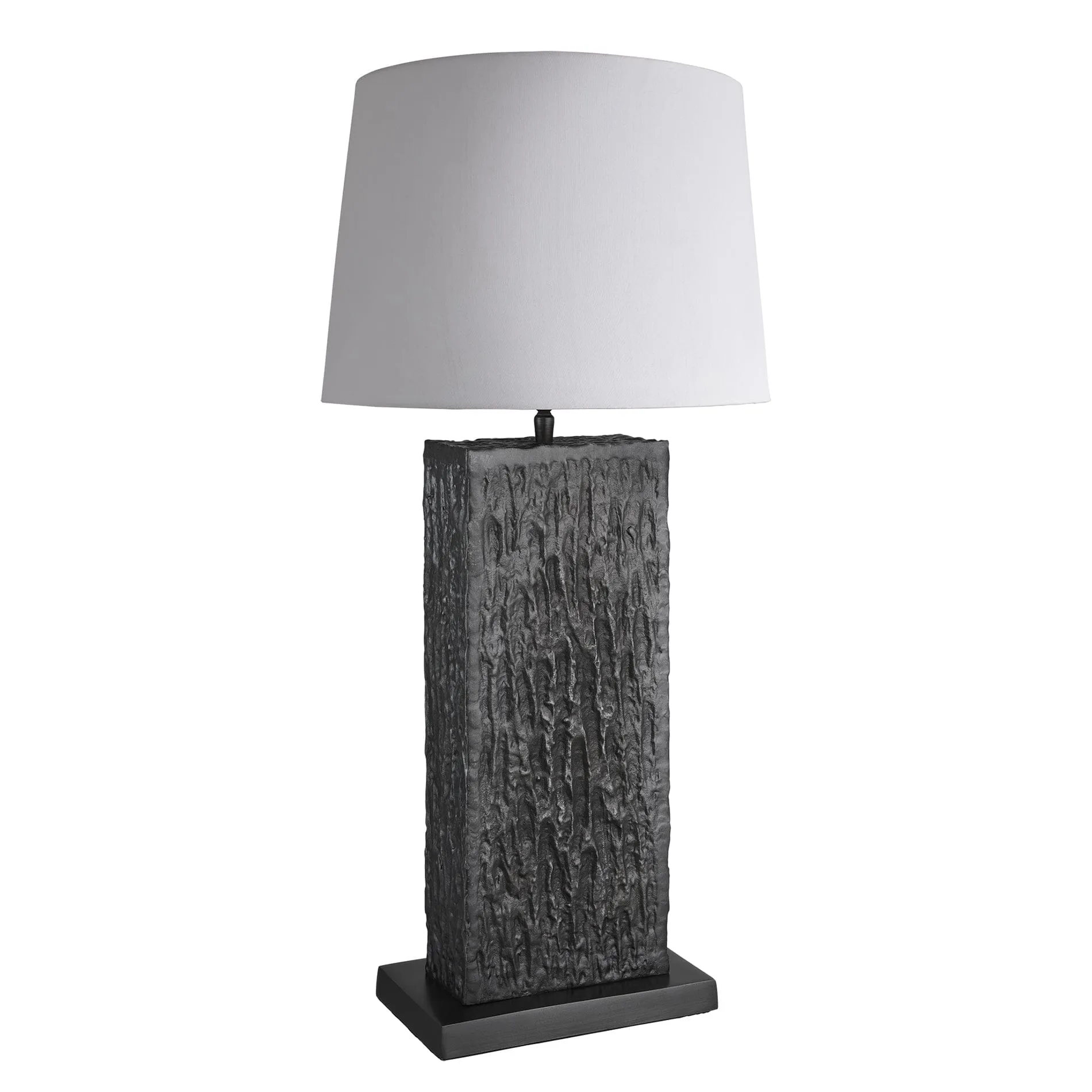 Ornate Column Table Lamp - Pewter