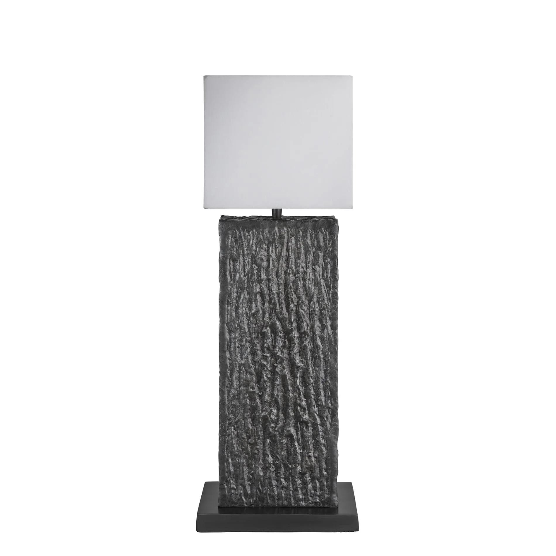 Ornate Column Table Lamp - Pewter