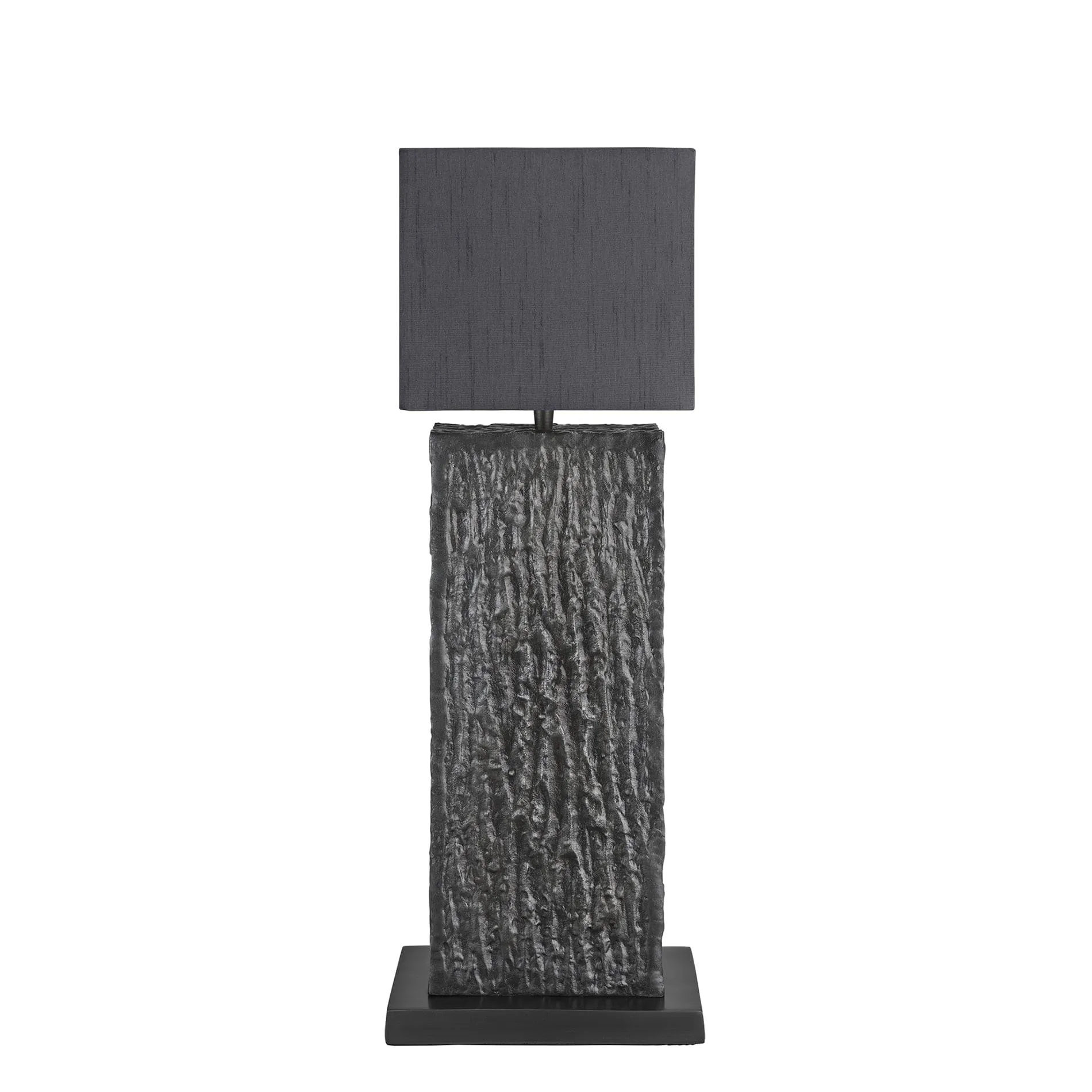 Ornate Column Table Lamp - Pewter