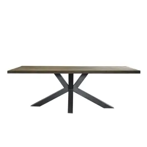 Padmas Plantation Arena Industrial Rectangle Reclaimed Teak Dining Table 98" Brown