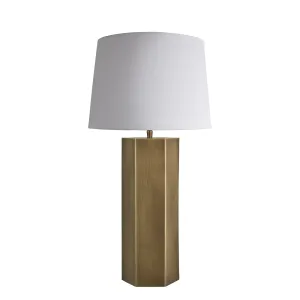 Pillar Hex Table Lamp - Brass