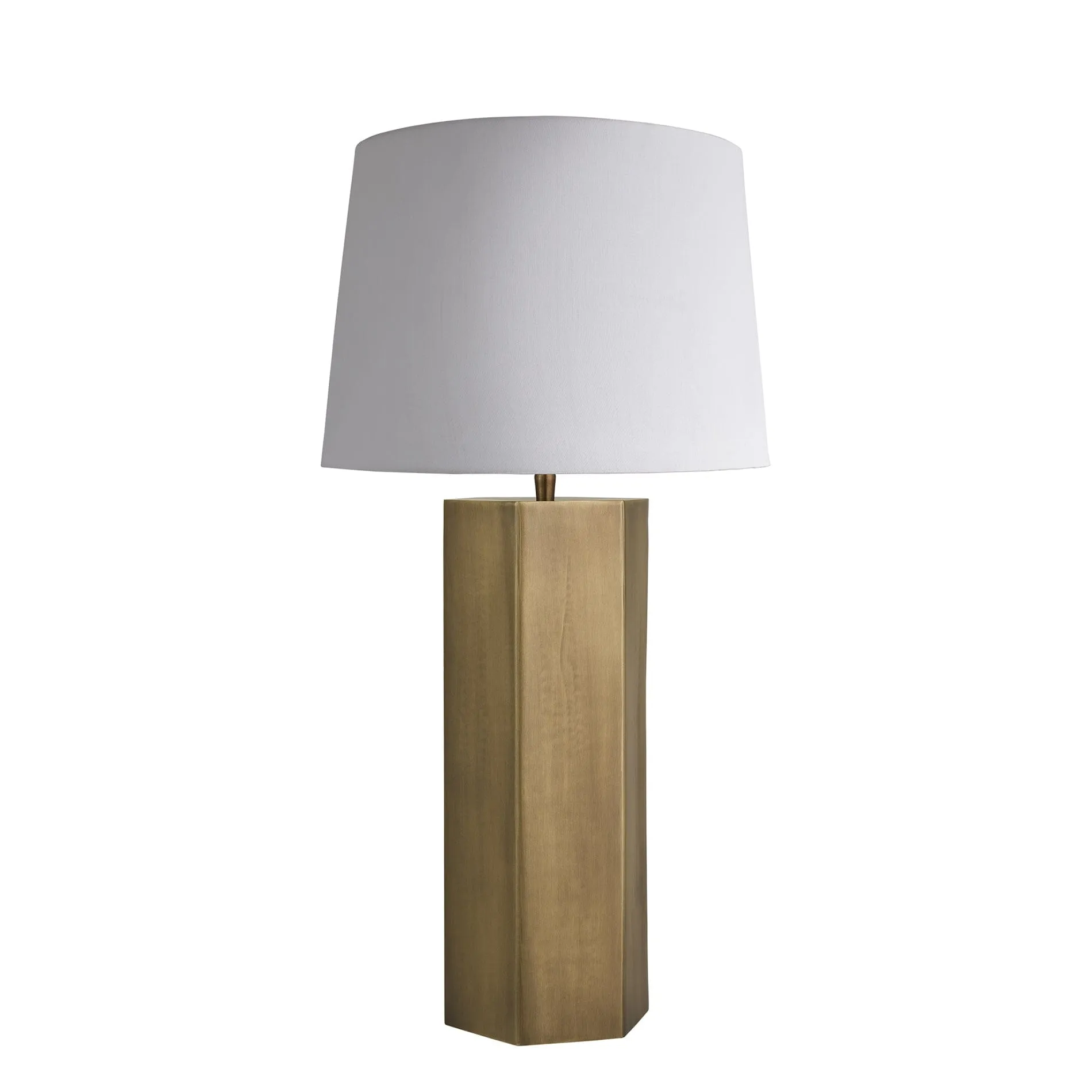 Pillar Hex Table Lamp - Brass