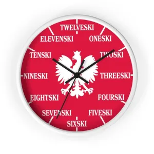 Polish Surname Ski Funny Indoor Wall Clock