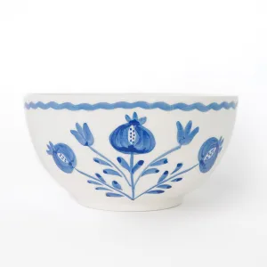 Pomegranate Trio Sketch Cobalt Blue Bowl | Set of 2