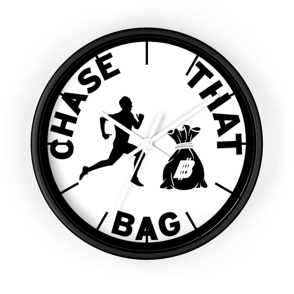 "Chase That bag" (Black logo) Wall clock