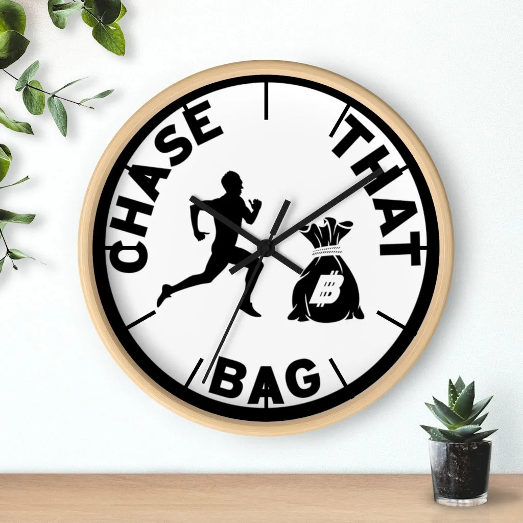 "Chase That bag" (Black logo) Wall clock