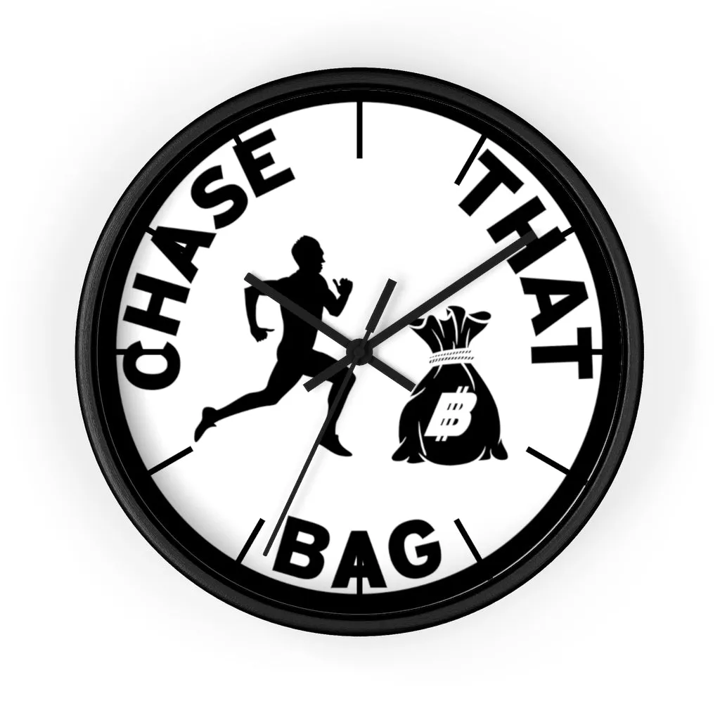 "Chase That bag" (Black logo) Wall clock