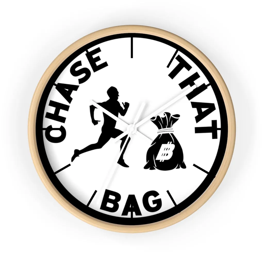 "Chase That bag" (Black logo) Wall clock