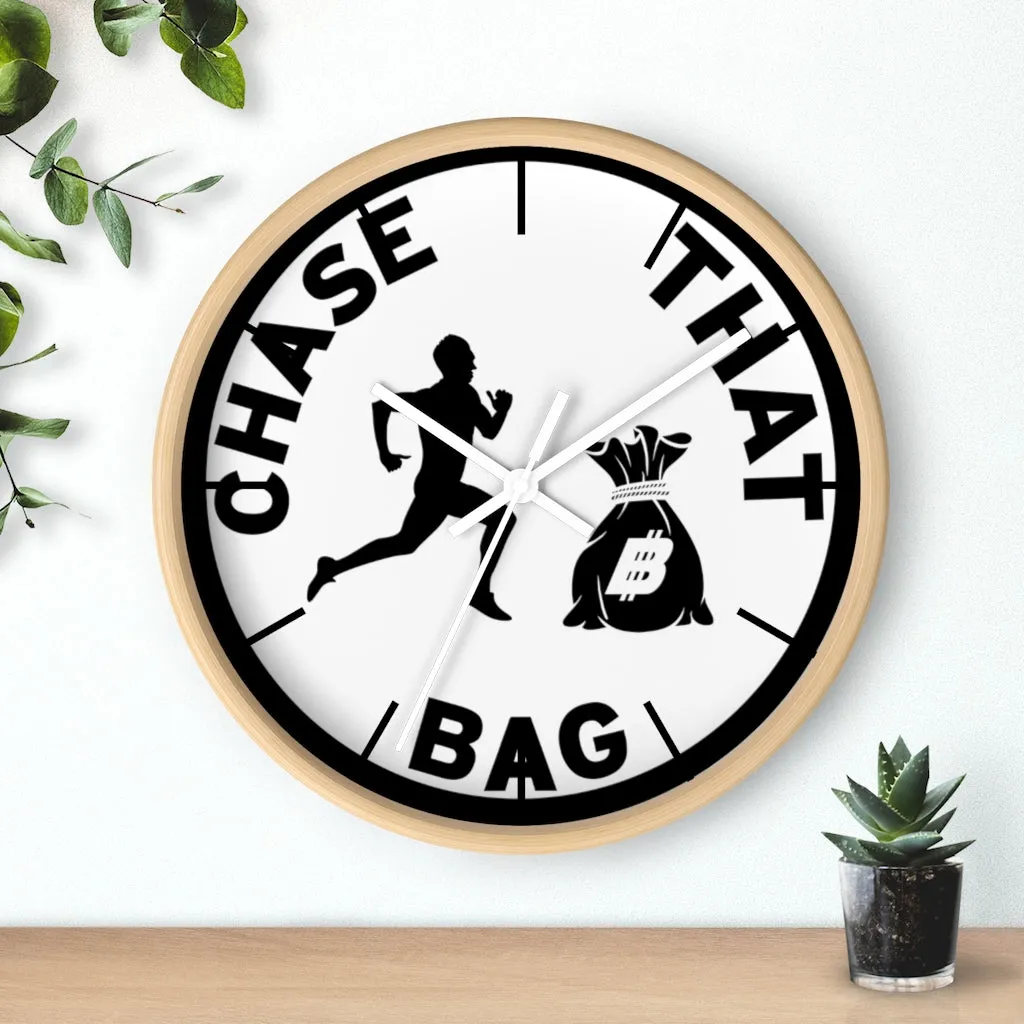 "Chase That bag" (Black logo) Wall clock