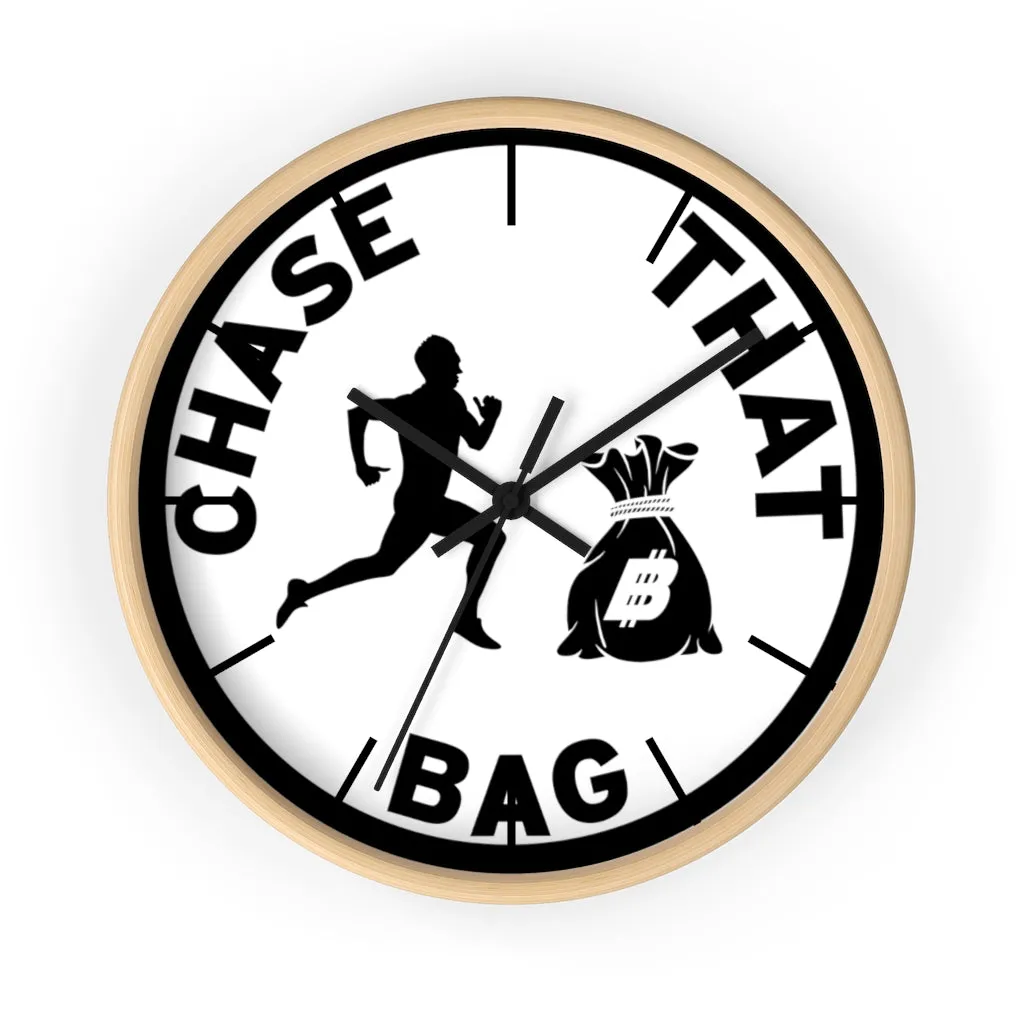 "Chase That bag" (Black logo) Wall clock