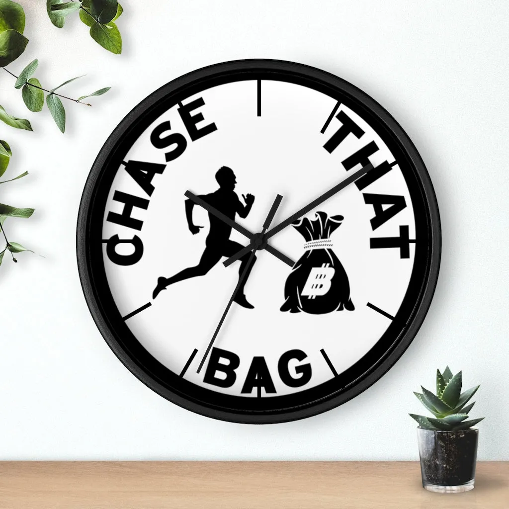 "Chase That bag" (Black logo) Wall clock