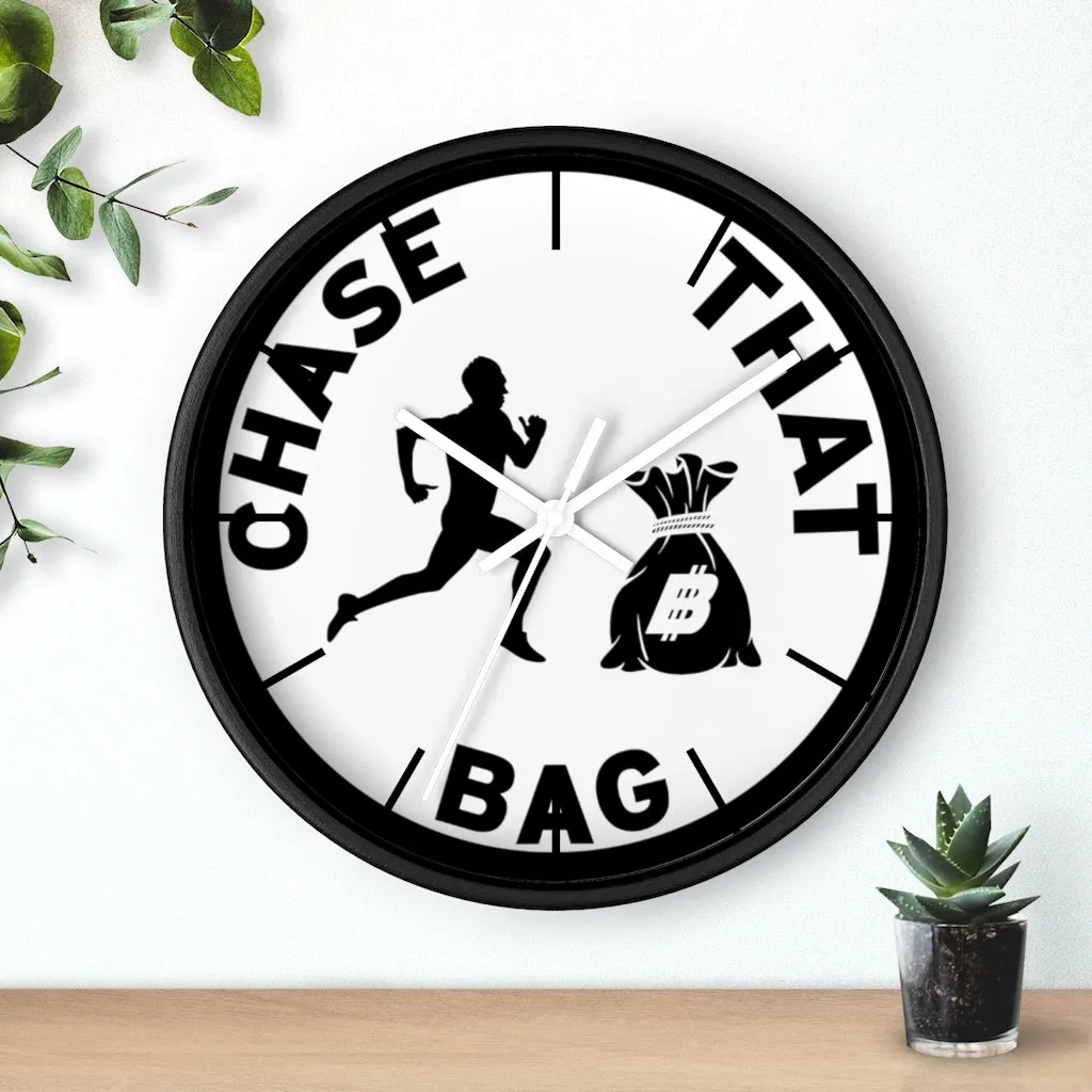 "Chase That bag" (Black logo) Wall clock