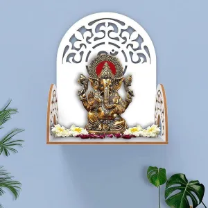 Religious Heaven Door Wall Mandir - White