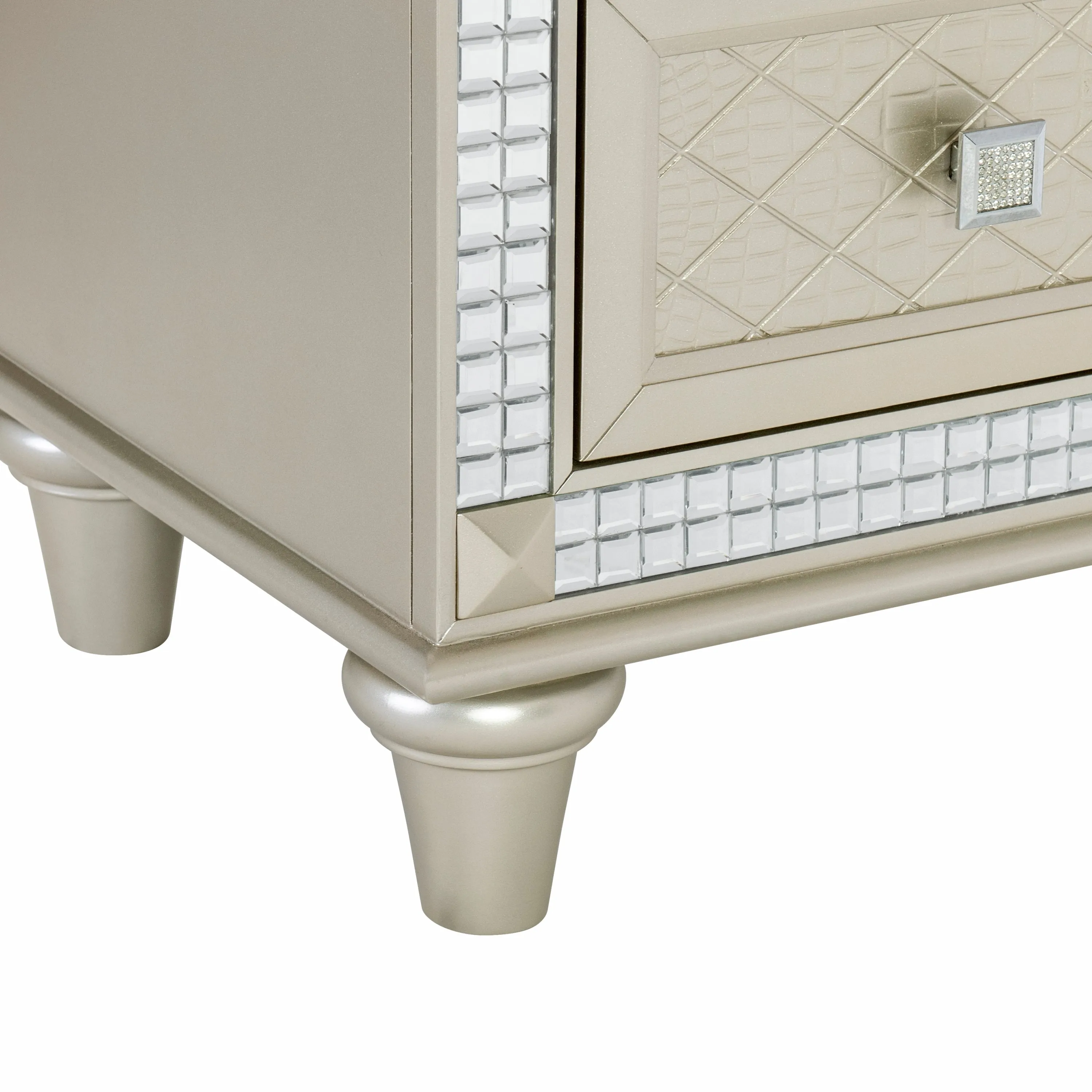 Rita Nightstand of 2x Drawers Glamorous Style - Champagne