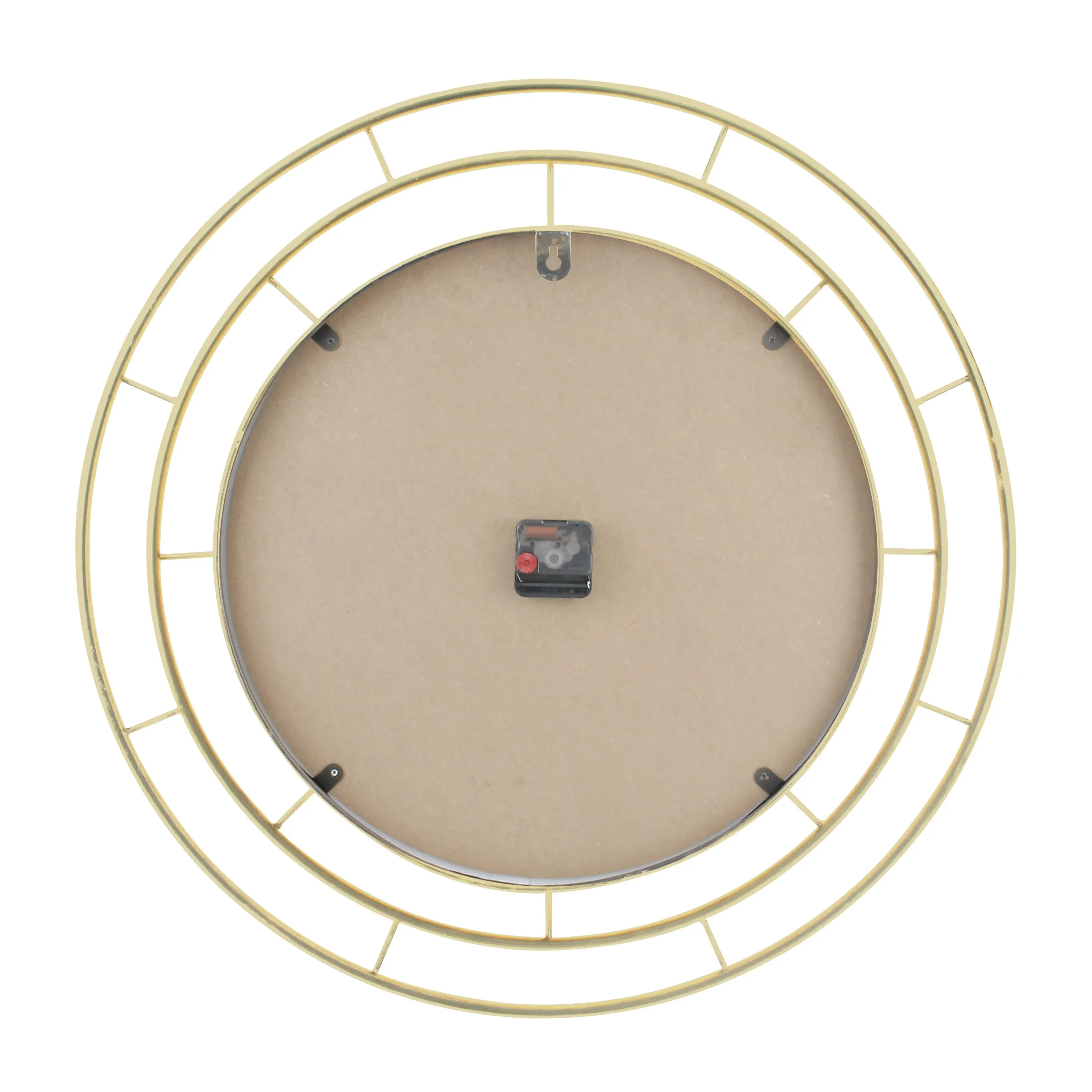 Round Open Face White Clock with Gold Concentric Wire (WS)