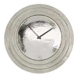 Round Silver Aluminum Layered Rim Wall Clock