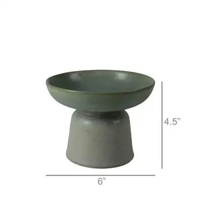 Sage Ceramic Pedestal Bowl