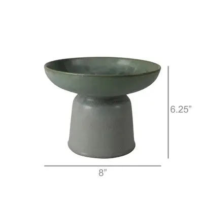 Sage Ceramic Pedestal Bowl