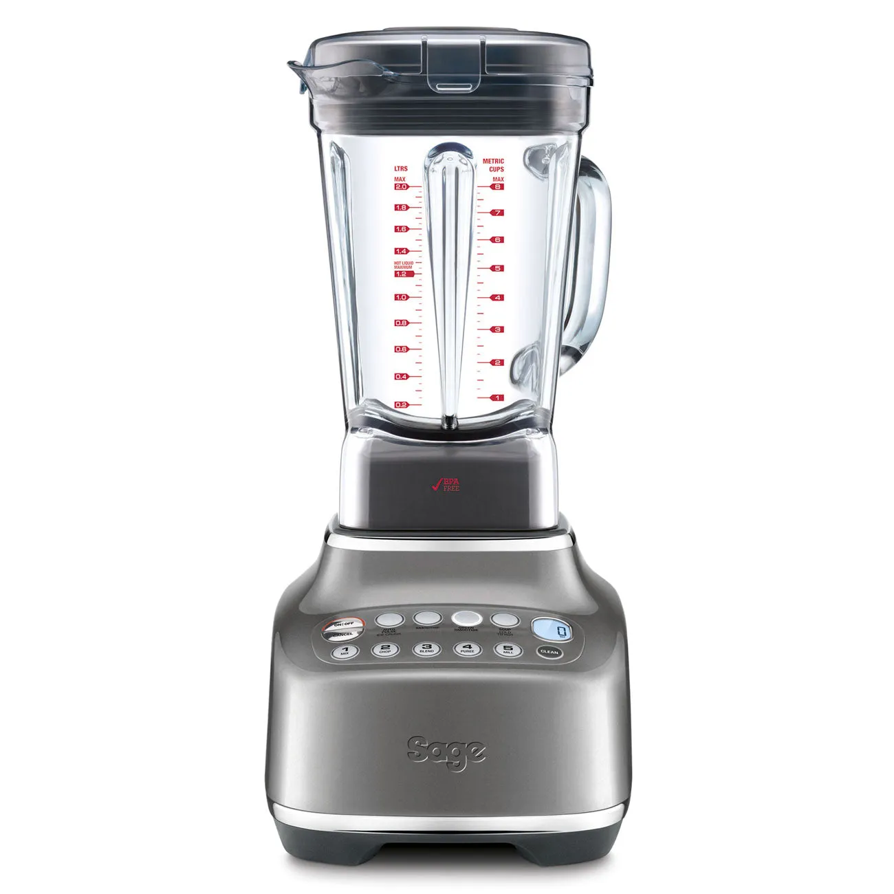 Sage The Q Blender SBL820SHY2GUK1- 2L, quiet blender, Color: Grey