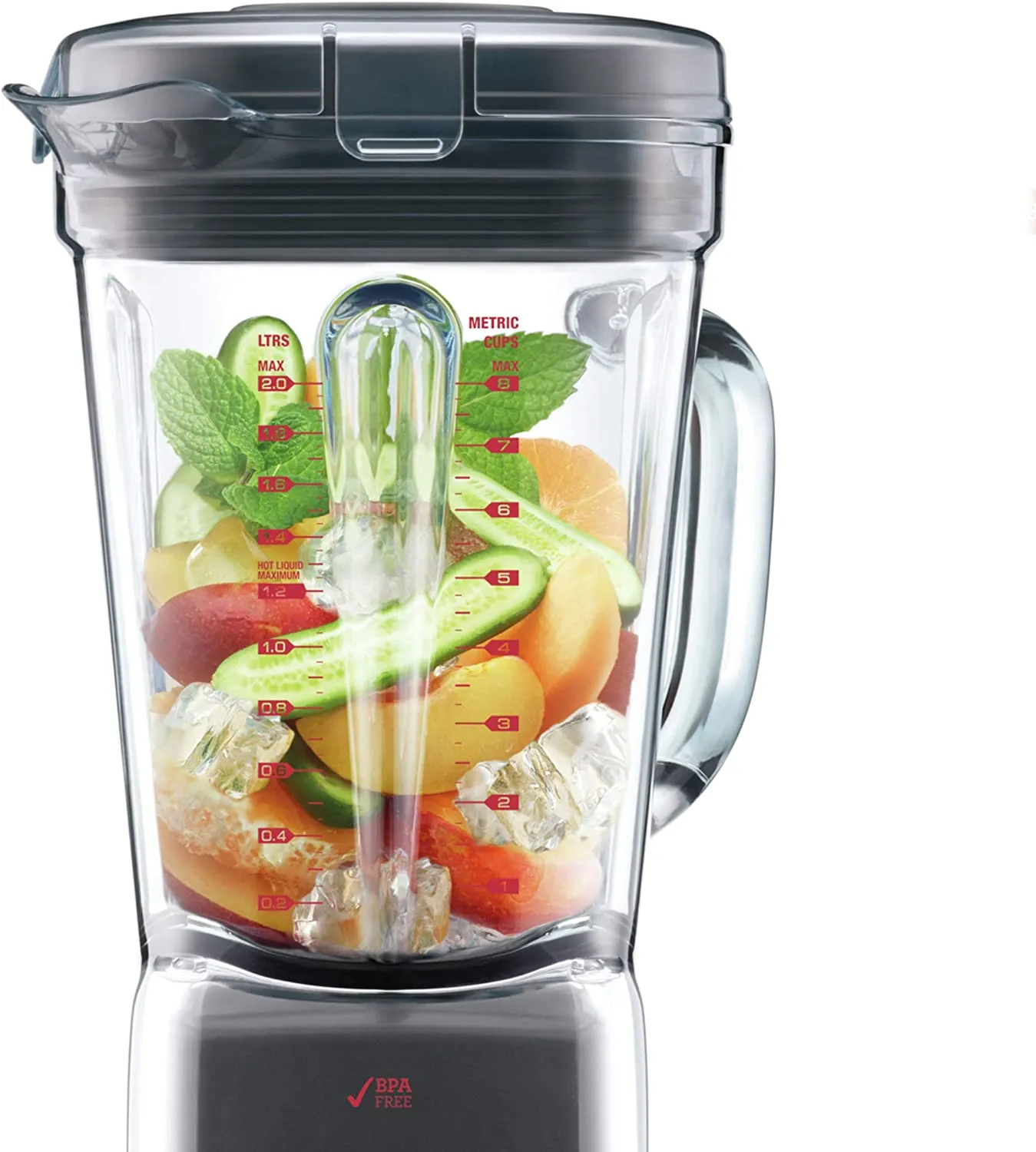 Sage The Q Blender SBL820SHY2GUK1- 2L, quiet blender, Color: Grey