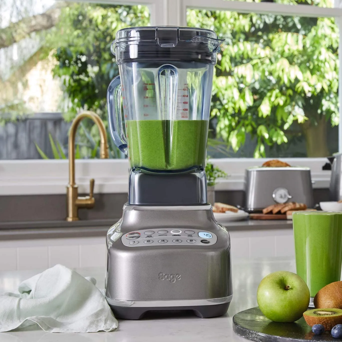 Sage The Q Blender SBL820SHY2GUK1- 2L, quiet blender, Color: Grey