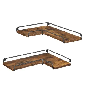 Set of 2 Corner Floating Shelves