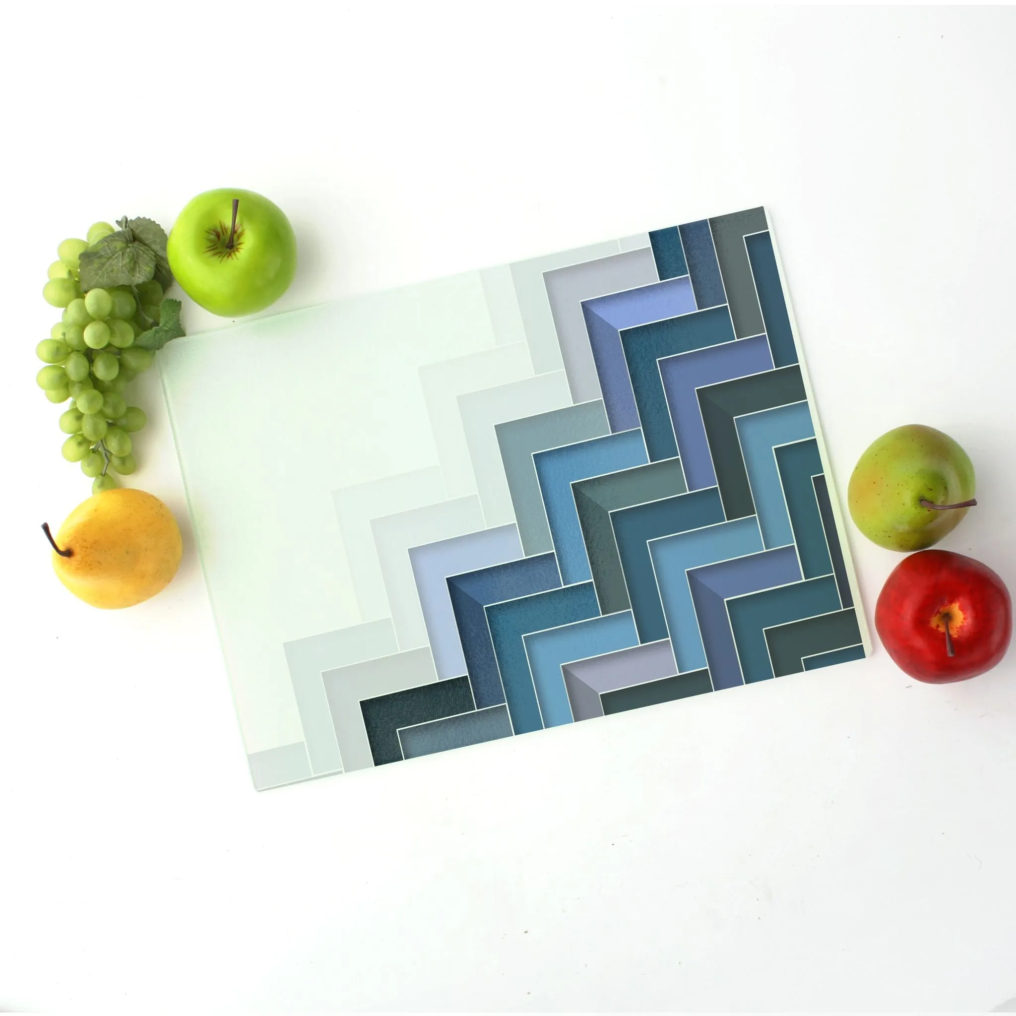 Sexy Geometry Tempered Glass Cutting Board 15.75" X 11.5" - Designed by Michigan Artists