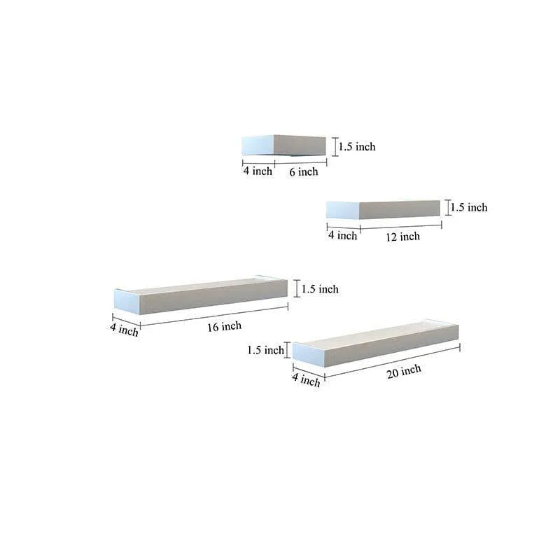 Skyline Shelving Wall Shelf - White - Set Of Four