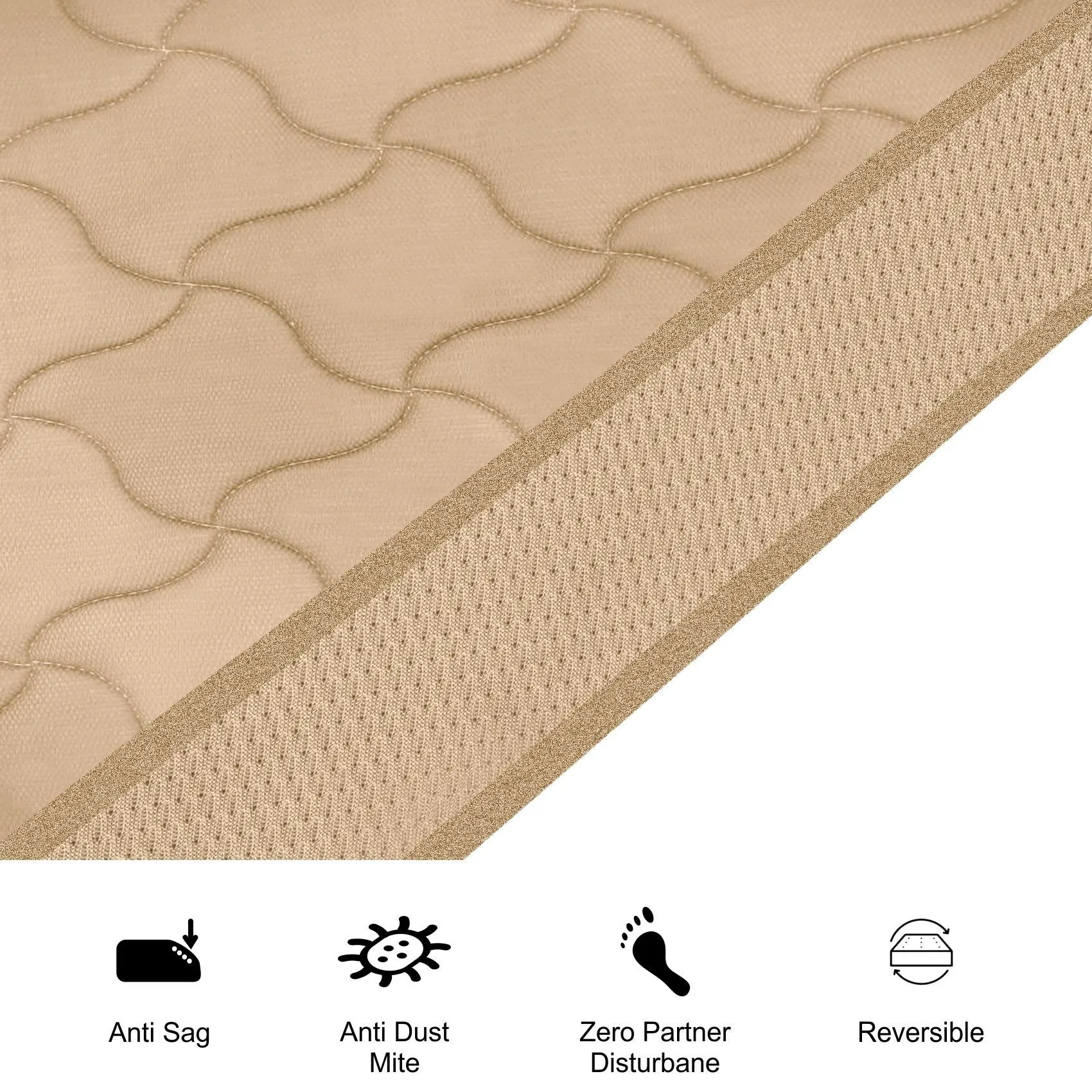 SLEEPSPA by COIRFIT Vitara 5 inch Queen Size Rebonded Foam Mattress | Doctor's Recommended, Pressure Relieving, Firm, Orthopedic Mattress | Back Pain Relief with Durable Construction (Beige, 78X60X5)