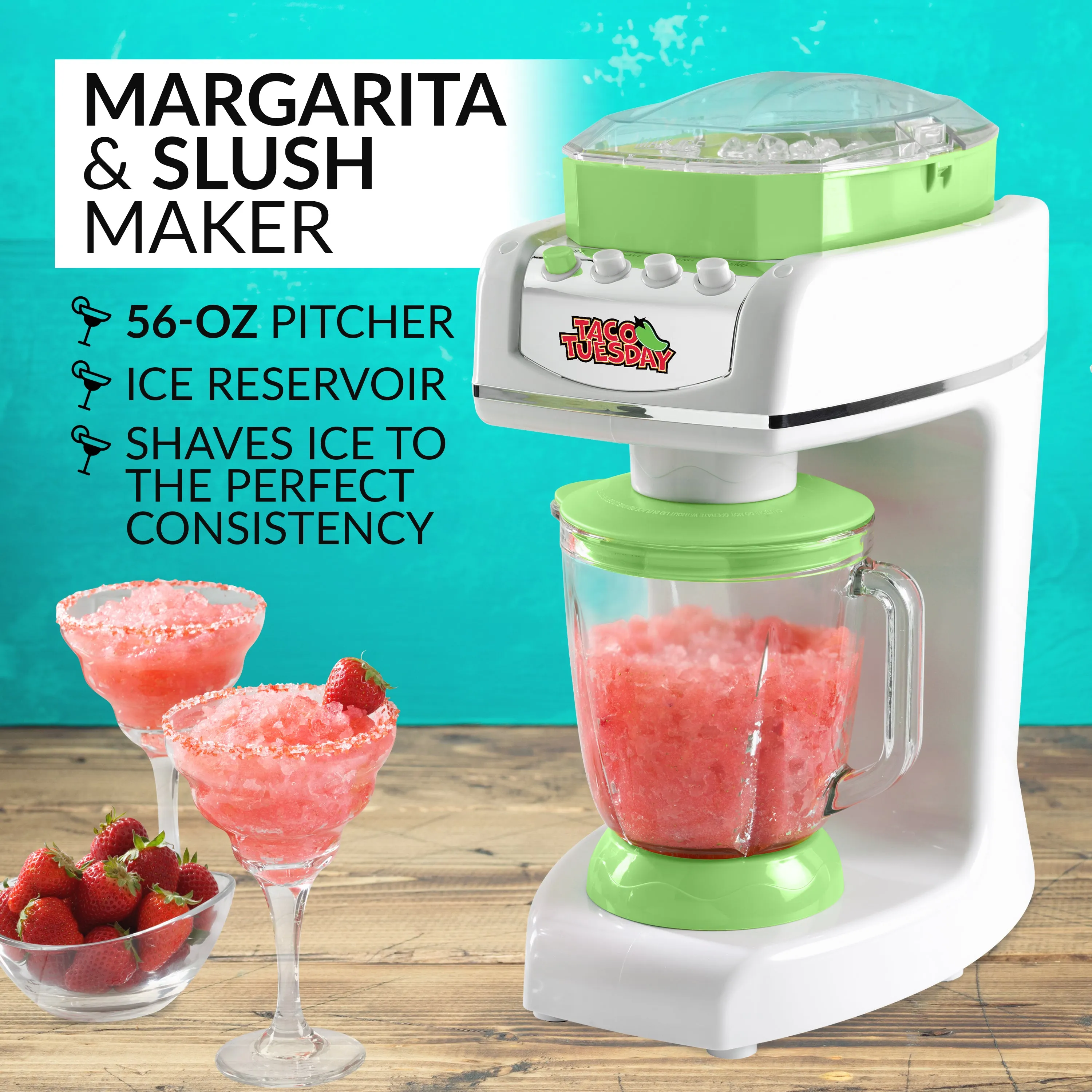 Taco Tuesday 56-Oz. Margarita & Slush Maker, 3 Blending Options