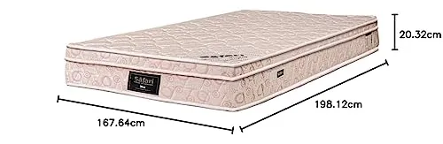 The Mattress Company | 5 Years Warranty | Spring Euro Top Queen Size Bed Mattress, Dual Comfort 8 Inch Thickness (78X66X8)