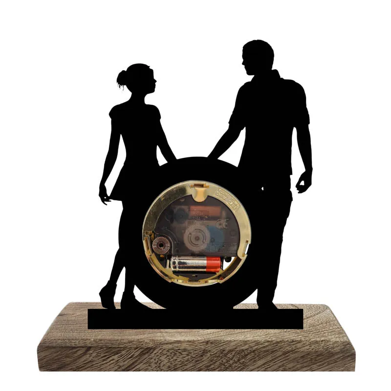 Timeless Romance Iron & Mango Wood Table Clock