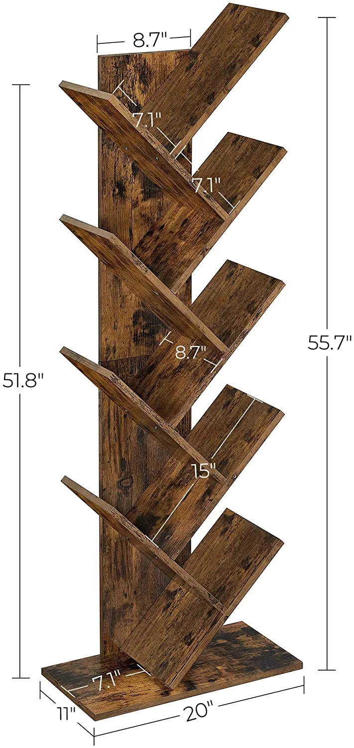 Tree Style Bookshelf | 8-Tier Floor Standing Bookcase