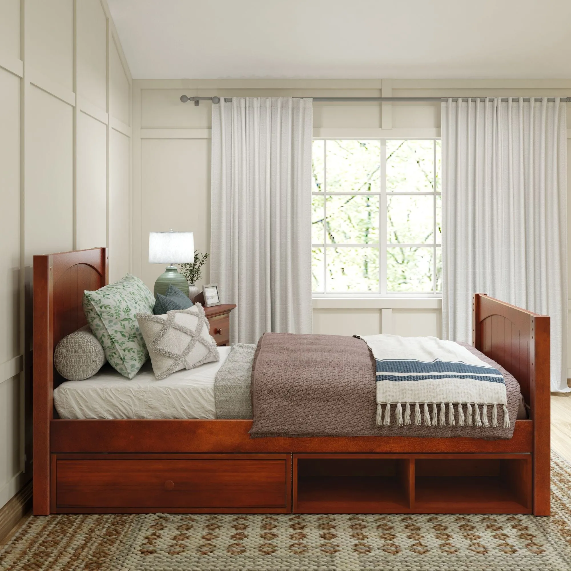 Twin Traditional Bed with Dresser and Cubby