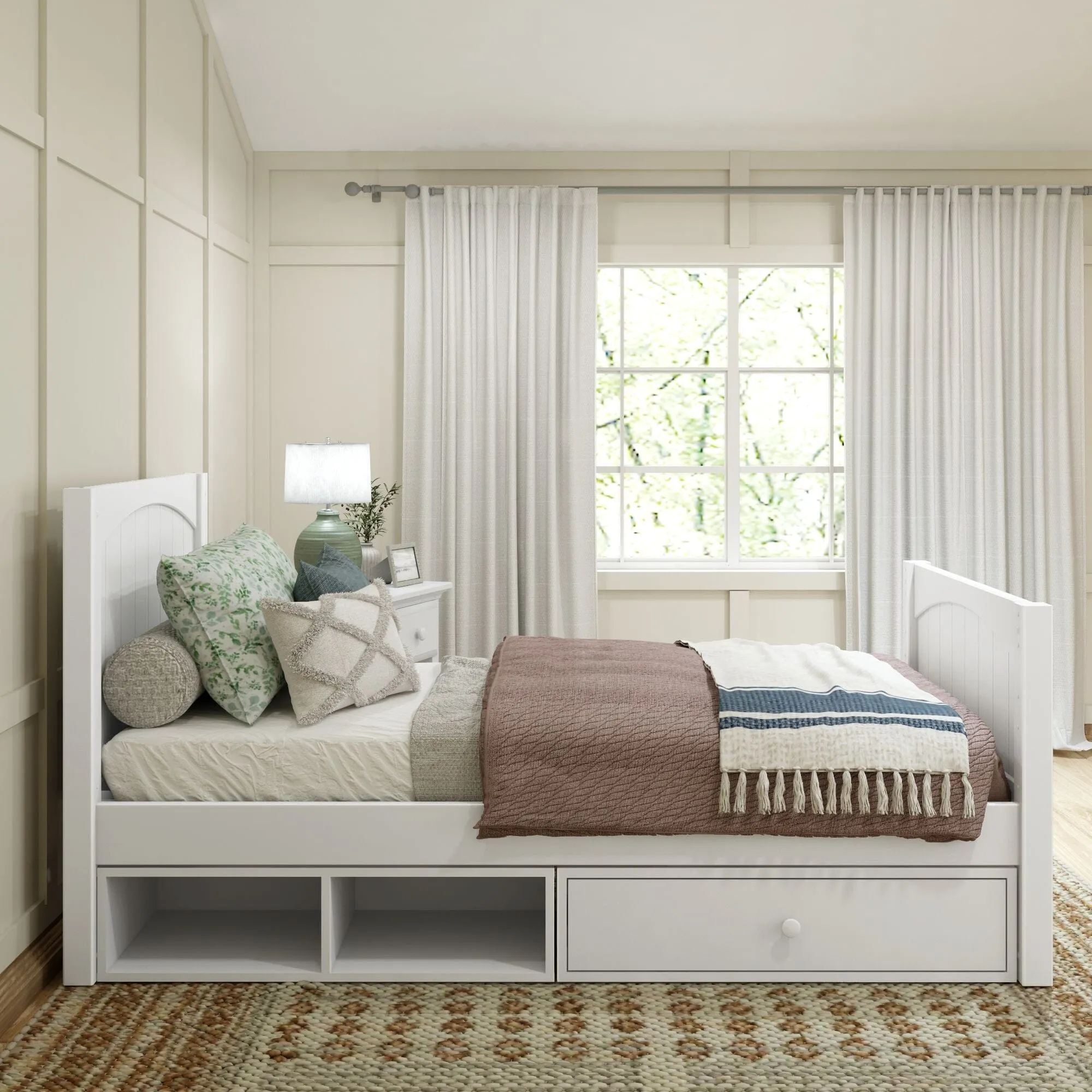 Twin Traditional Bed with Dresser and Cubby