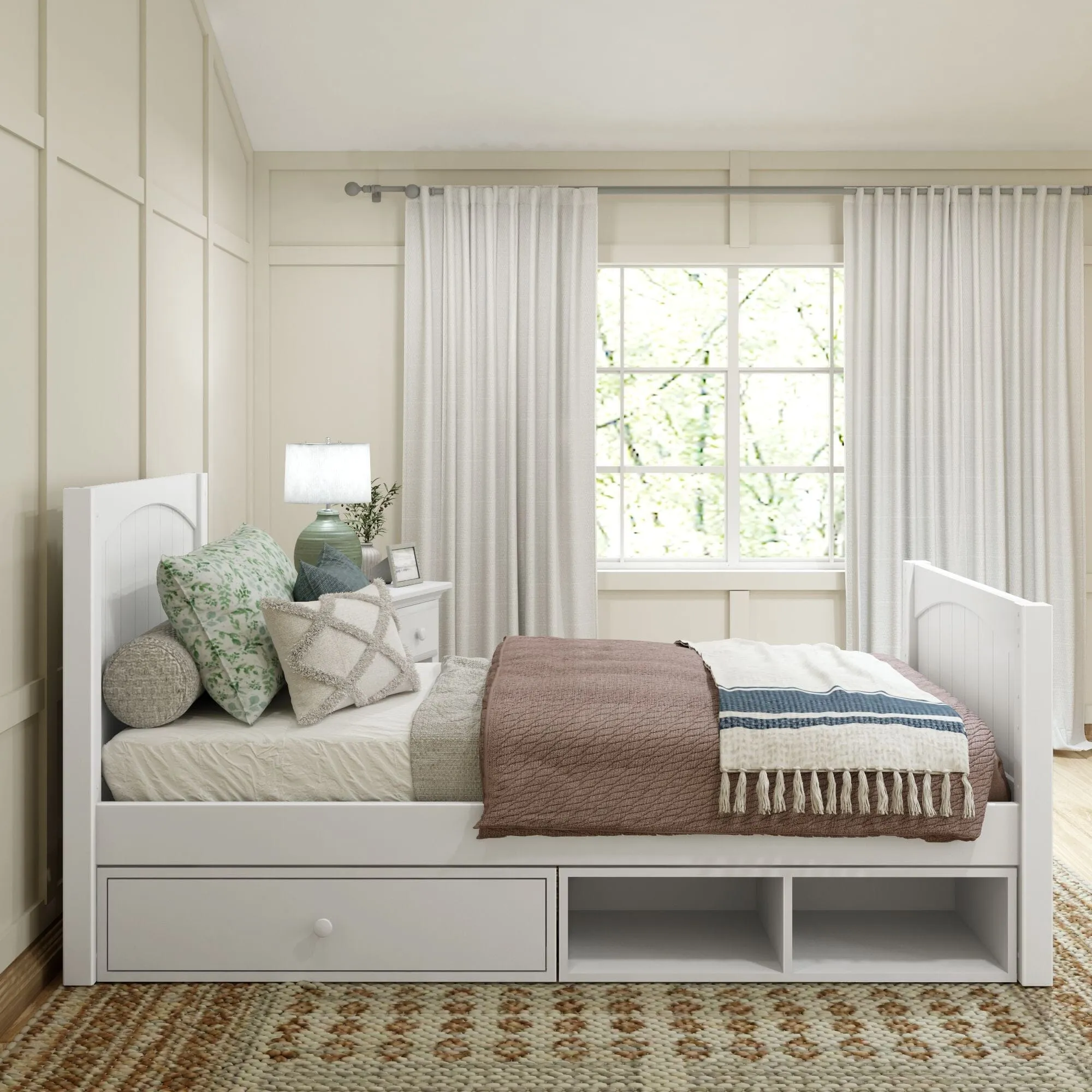 Twin Traditional Bed with Dresser and Cubby