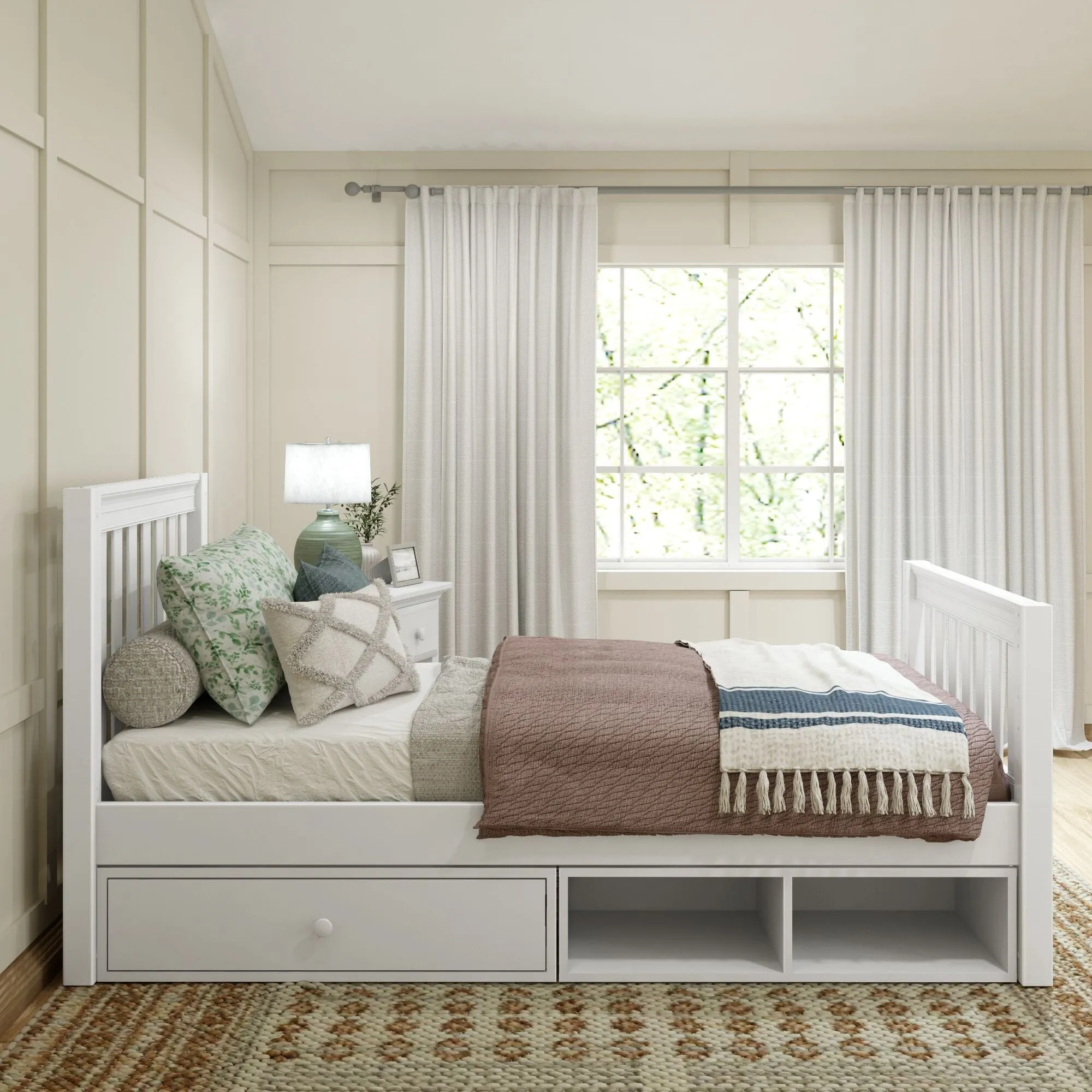 Twin Traditional Bed with Dresser and Cubby