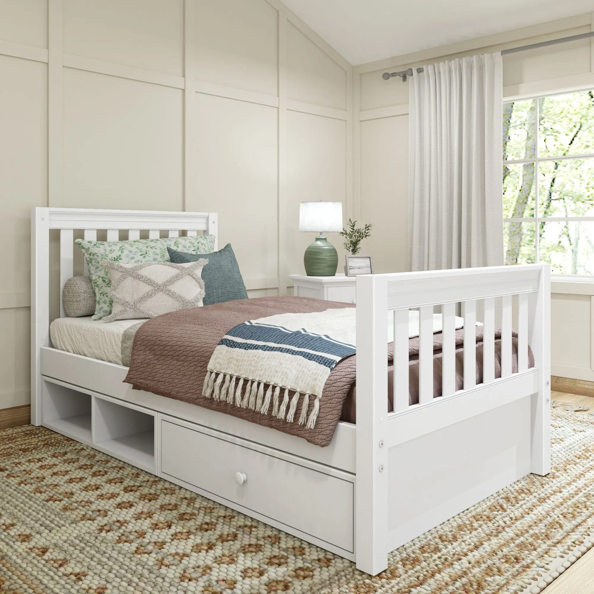 Twin Traditional Bed with Dresser and Cubby