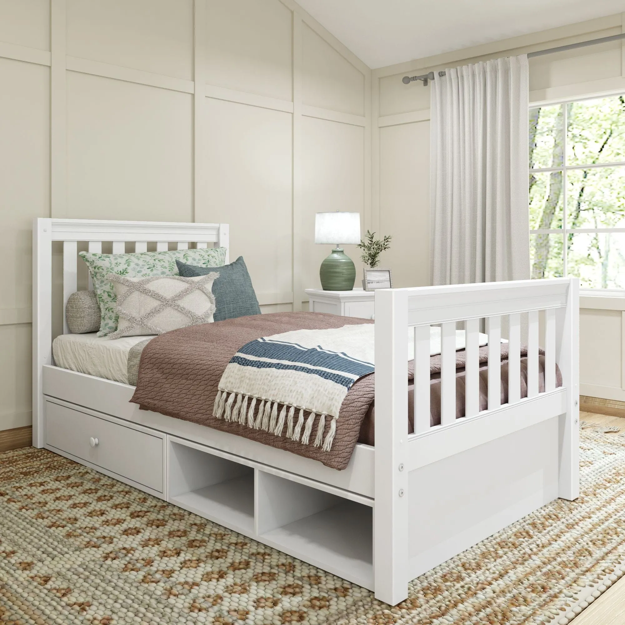 Twin Traditional Bed with Dresser and Cubby