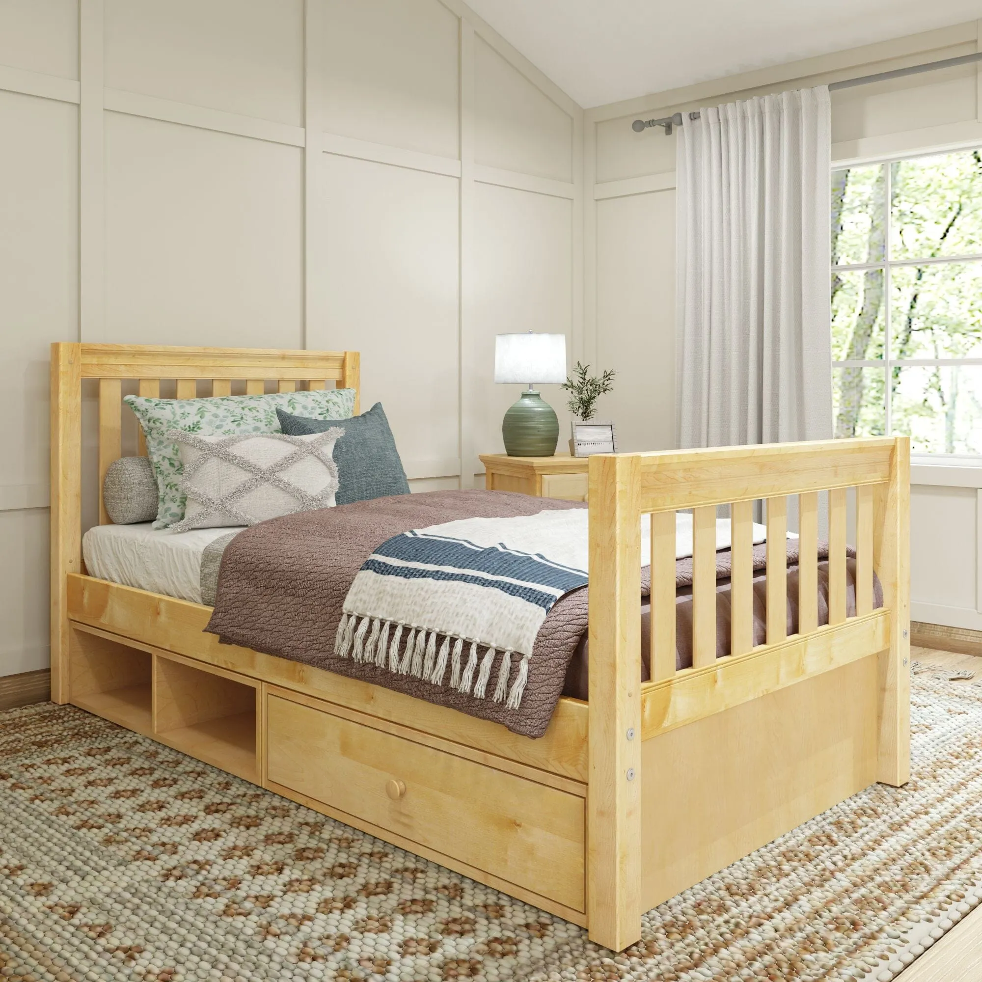 Twin Traditional Bed with Dresser and Cubby