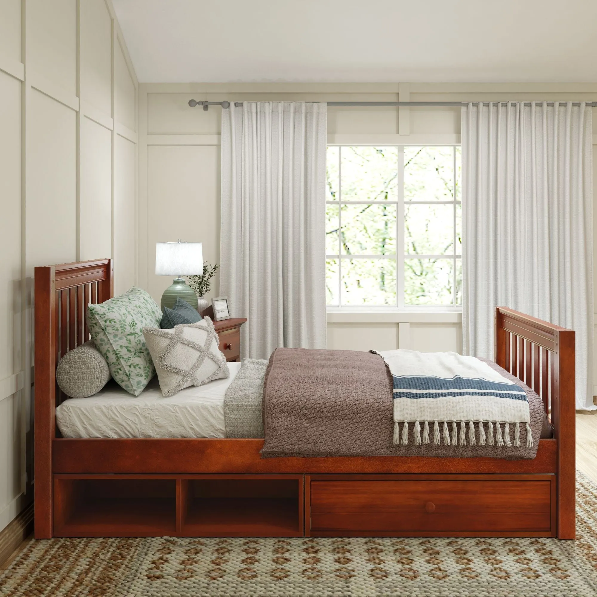 Twin Traditional Bed with Dresser and Cubby