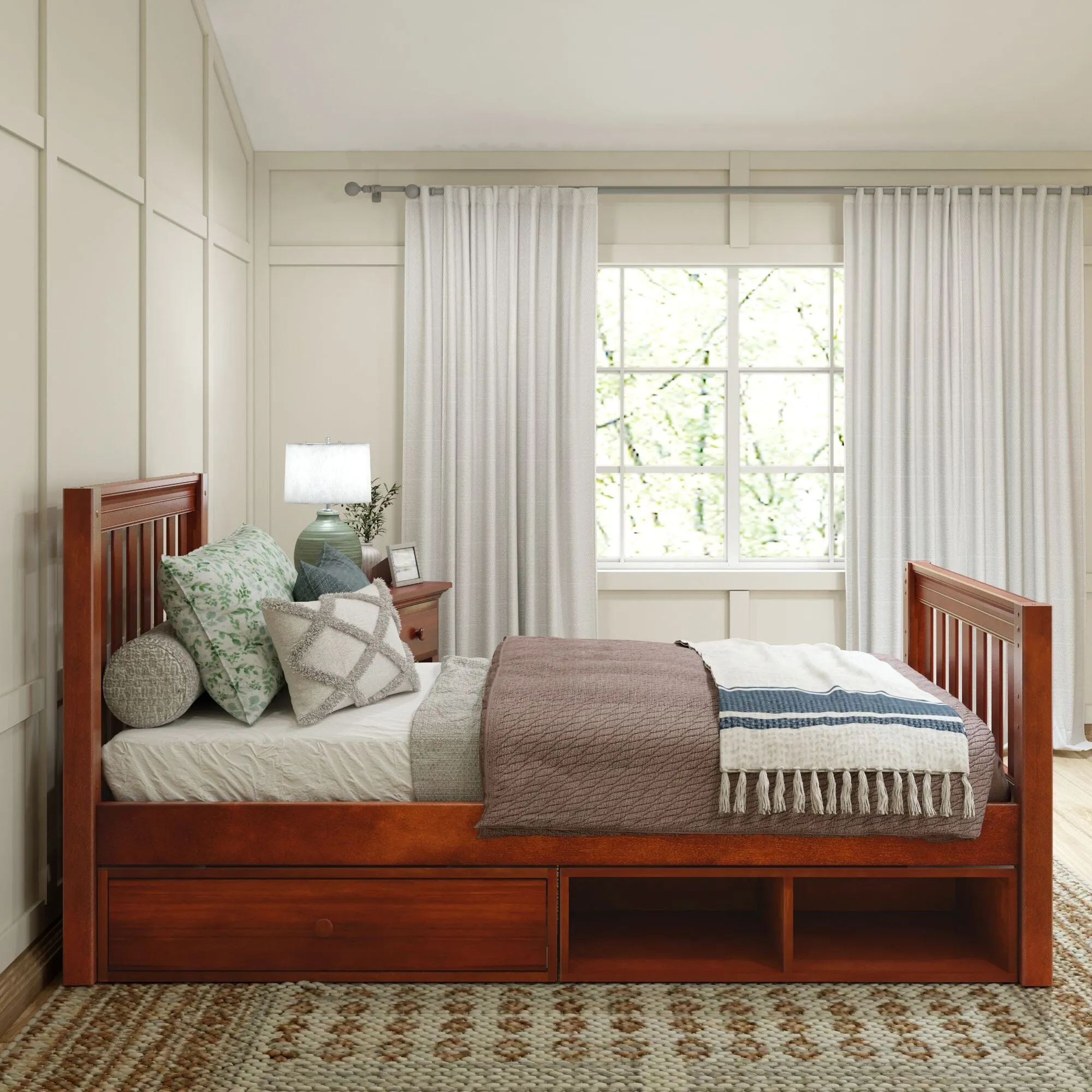 Twin Traditional Bed with Dresser and Cubby