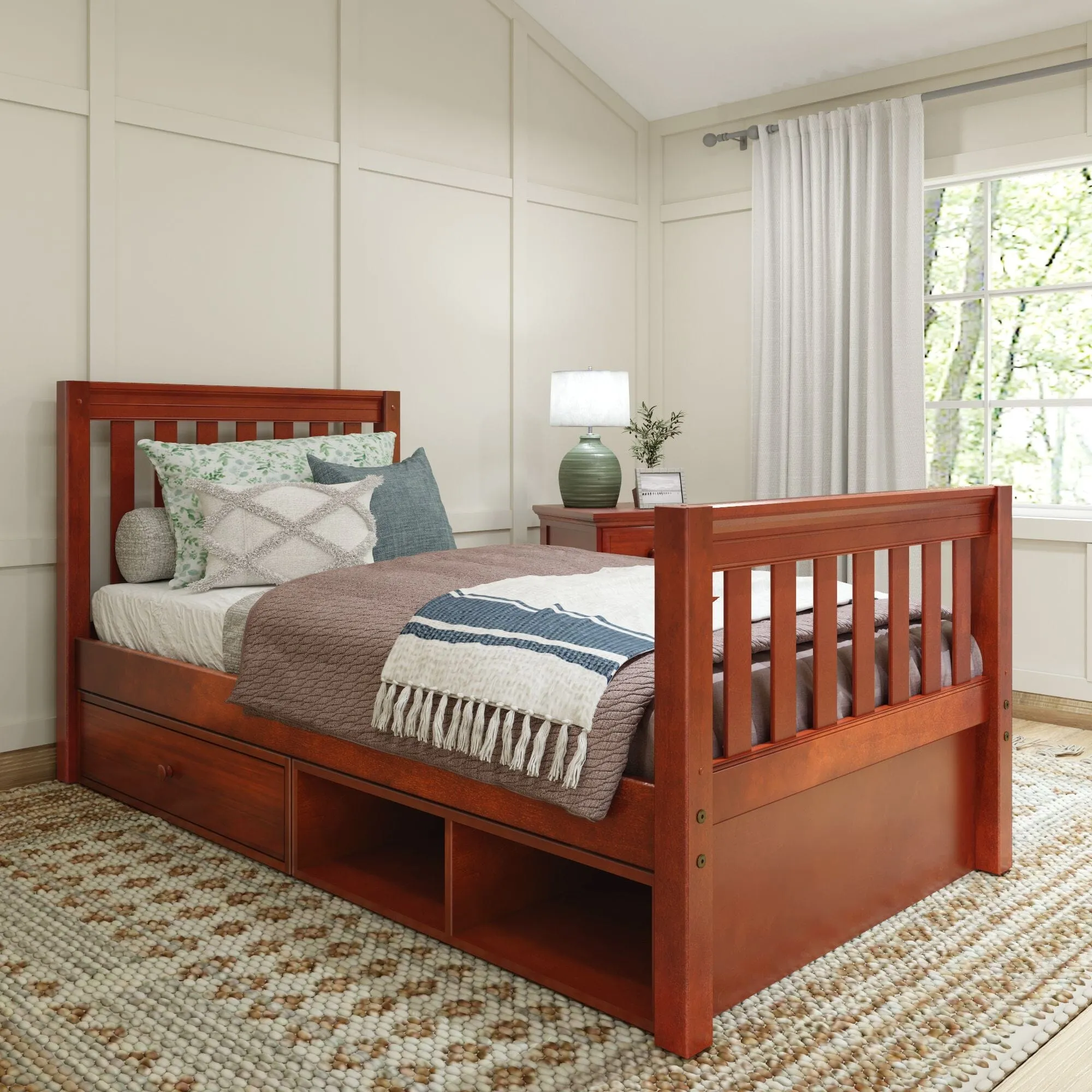 Twin Traditional Bed with Dresser and Cubby