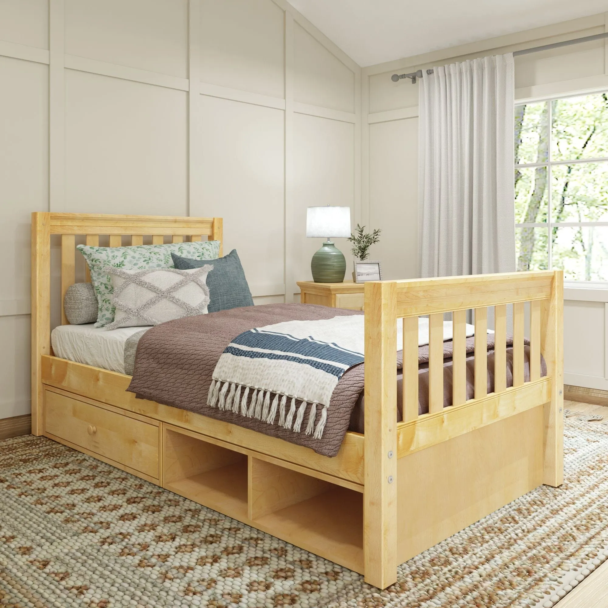 Twin Traditional Bed with Dresser and Cubby