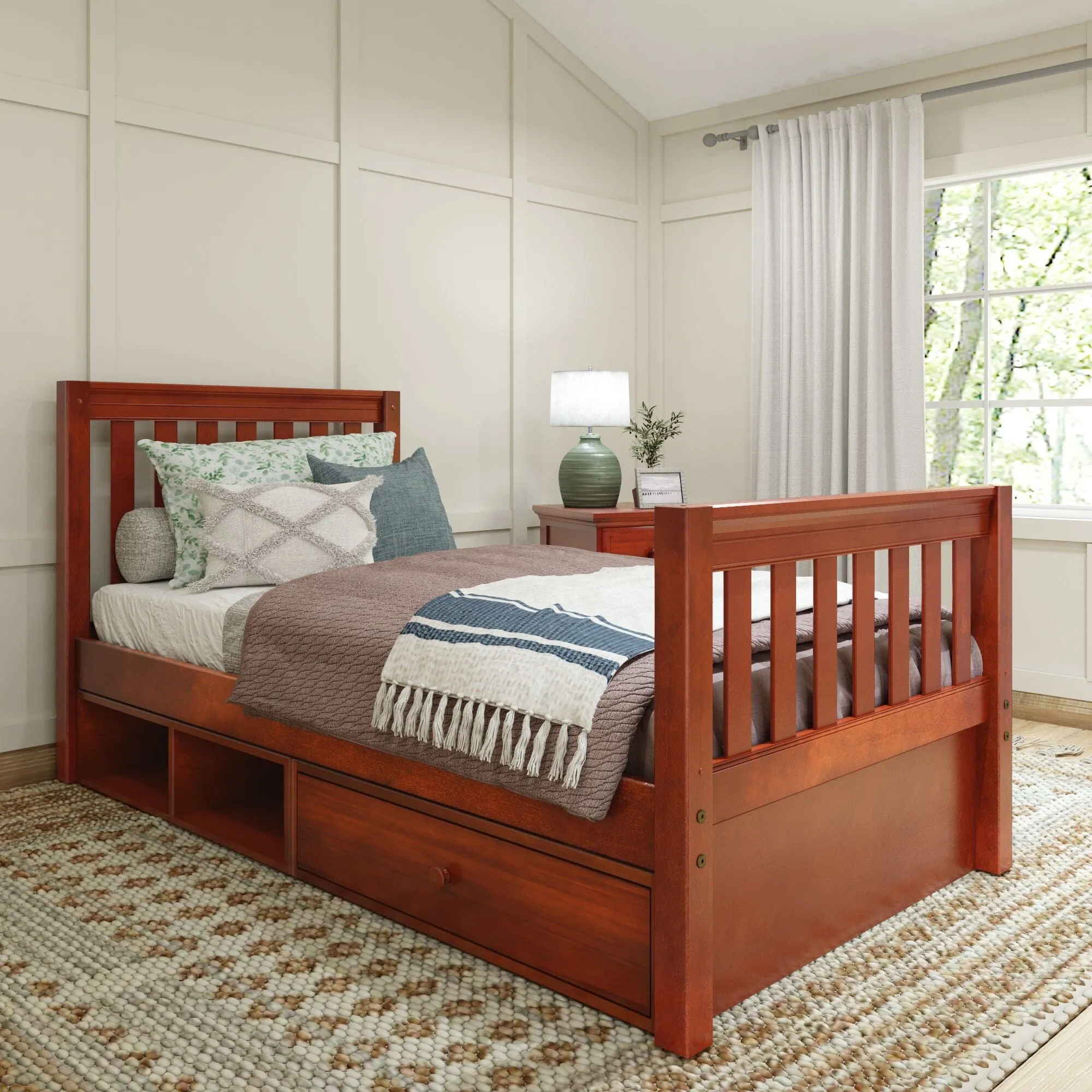 Twin Traditional Bed with Dresser and Cubby