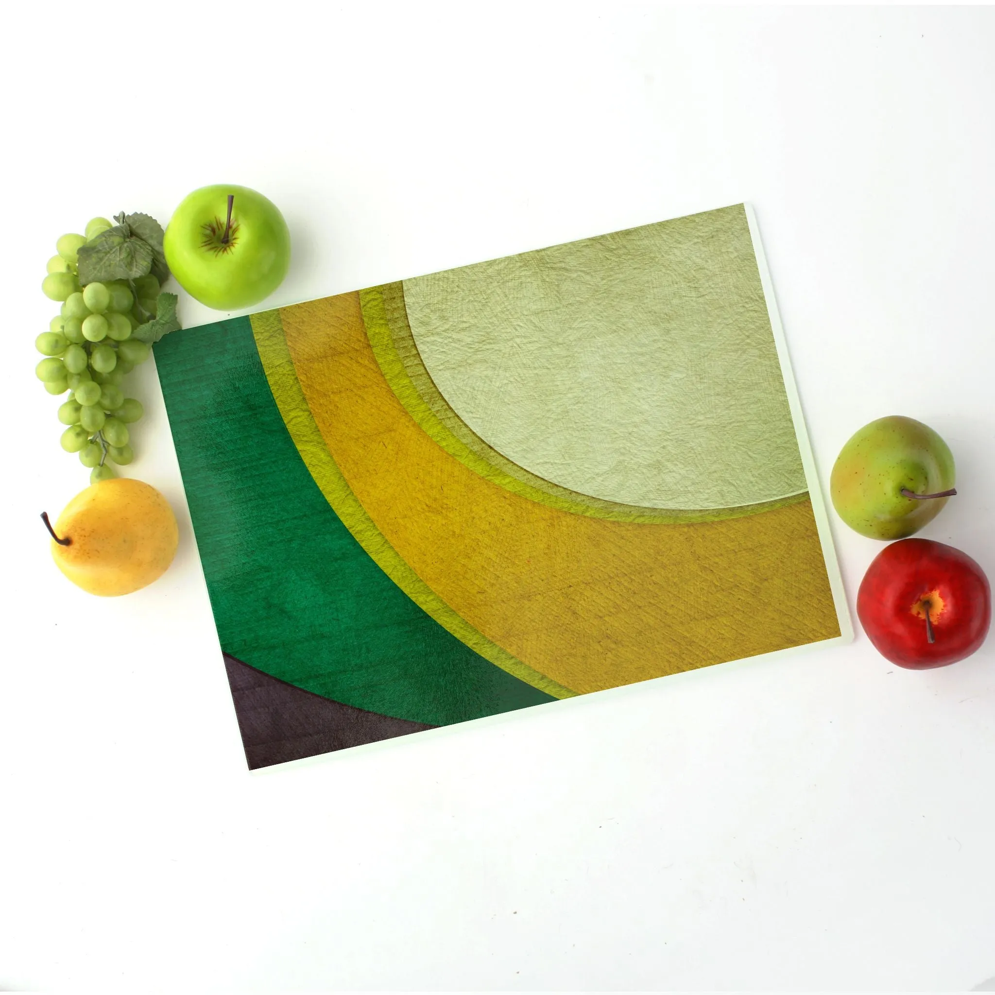 Vintage Curves Tempered Glass Cutting Board 15.75" X 11.5" - Designed by Michigan Artists