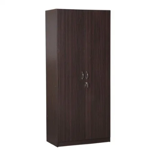 Walnut 2 Door Wardrobe with 2 Shelves and Hanging Space for Clothes |2 Door Wardrobe for Bedroom | Wardrobe for Clothes