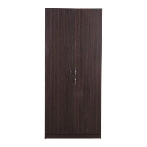 Walnut 2 Door Wardrobe with 2 Shelves and Hanging Space for Clothes |2 Door Wardrobe for Bedroom | Wardrobe for Clothes