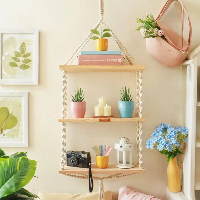 Wimara Boho Hanging Shelf