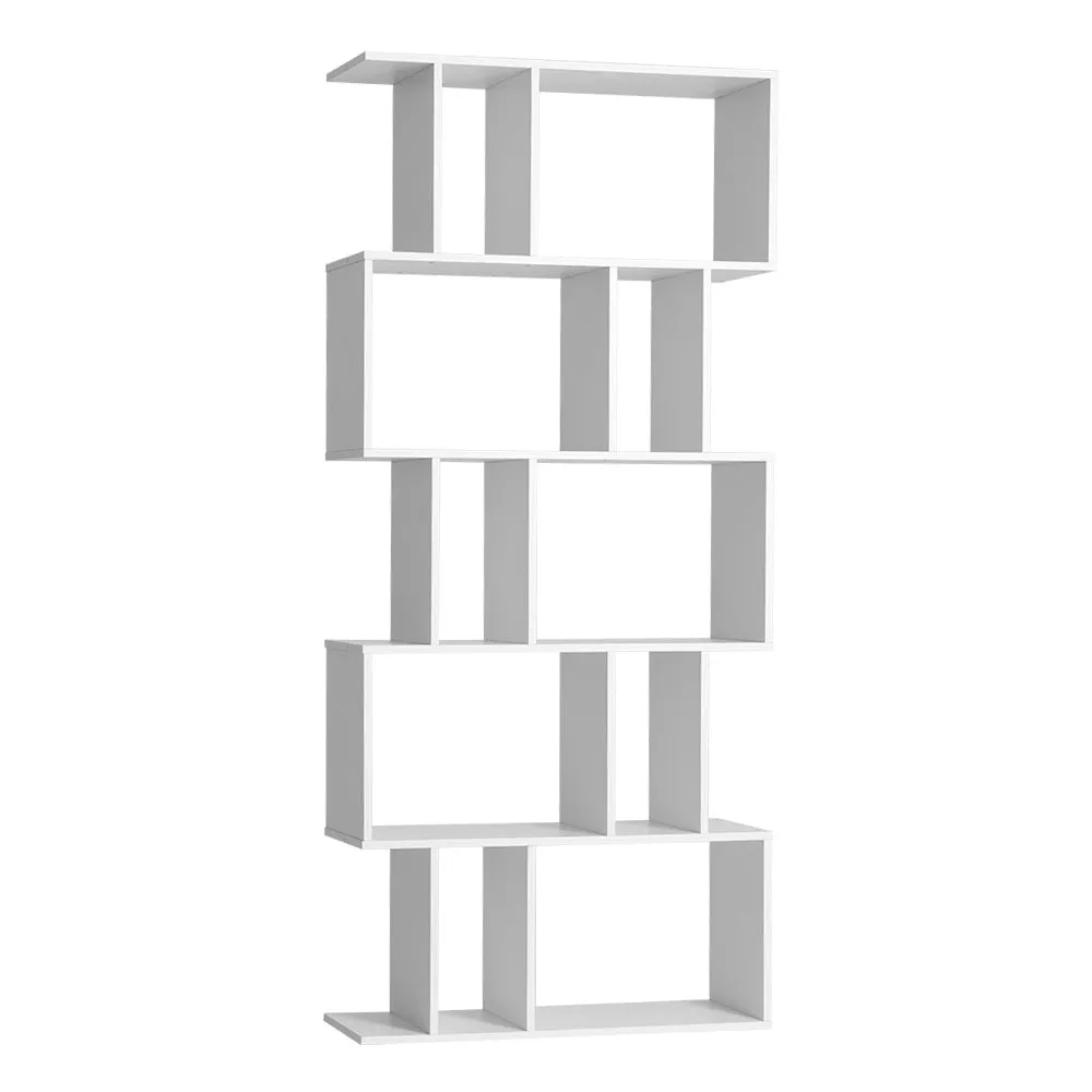 z 5 Tier Display Unit Book Storage Shelf Stand Bookshelf Bookcase White